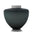 Picture of a deep grey blown glass cremation urn for adult on sale at Muses Design Urns. Frosted finish.